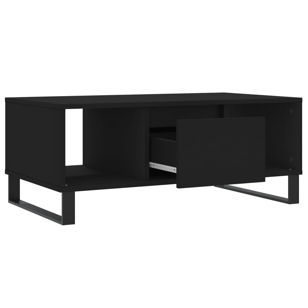 Tavolino da Salotto Nero 90x50x36,5 cm in Legno Multistrato | homemem39