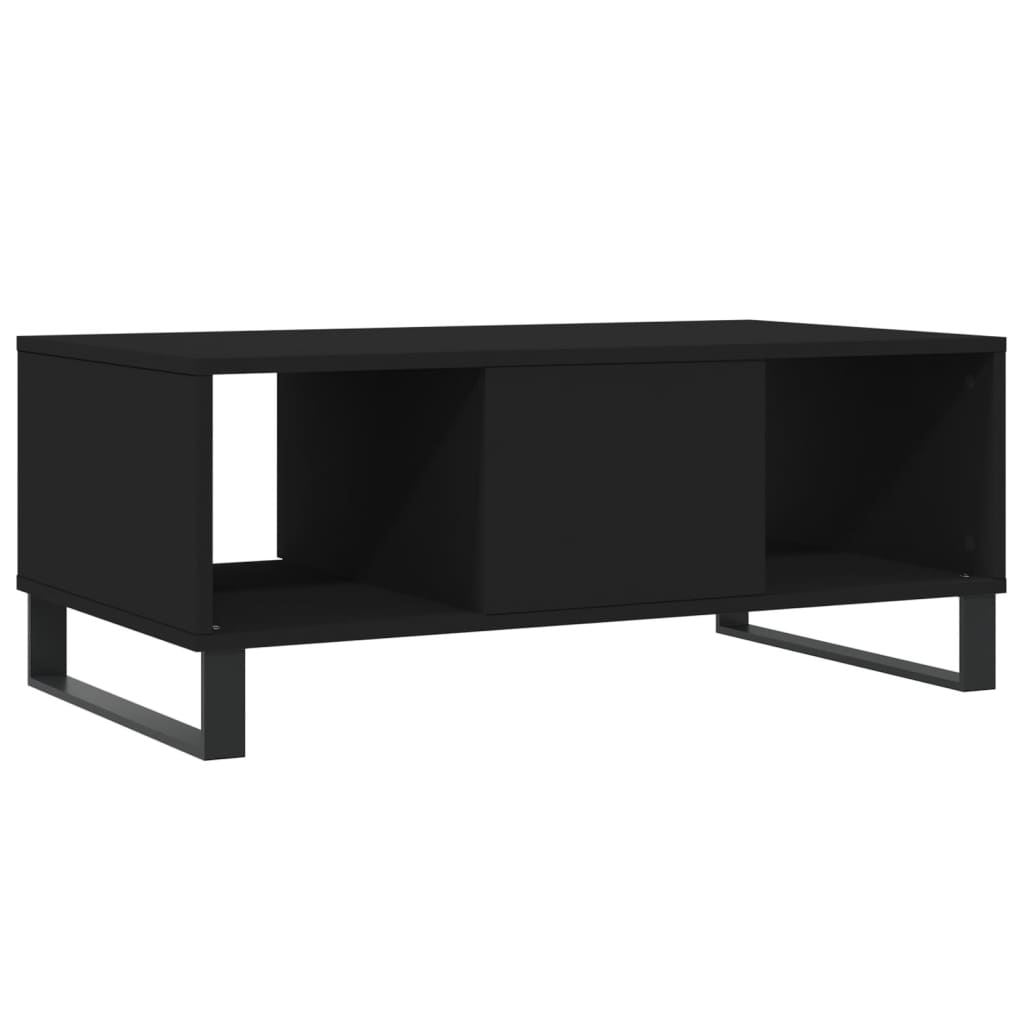 Tavolino da Salotto Nero 90x50x36,5 cm in Legno Multistrato | homemem39