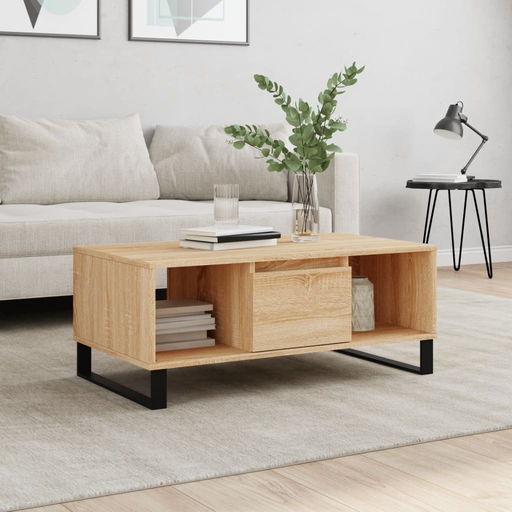 Tavolino Salotto Rovere Sonoma 90x50x36,5 cm Legno Multistrato | homemem39