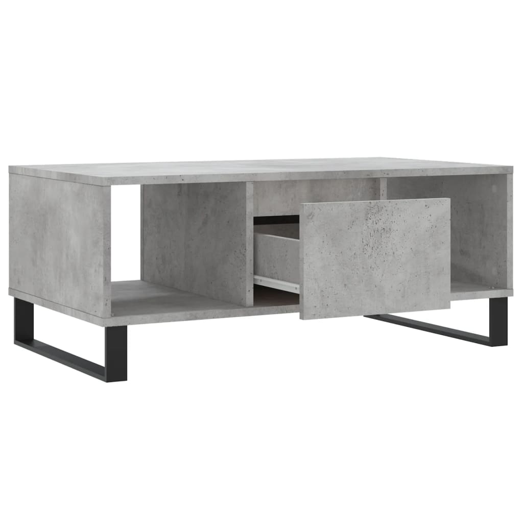 Tavolino Salotto Grigio Cemento 90x50x36,5 cm Legno Multistrato | homemem39