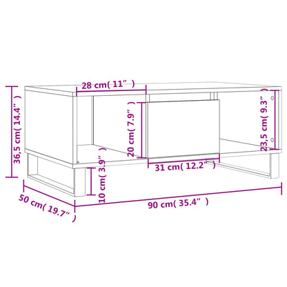 Tavolino Salotto Grigio Cemento 90x50x36,5 cm Legno Multistrato | homemem39