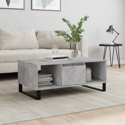 Tavolino Salotto Grigio Cemento 90x50x36,5 cm Legno Multistrato | homemem39