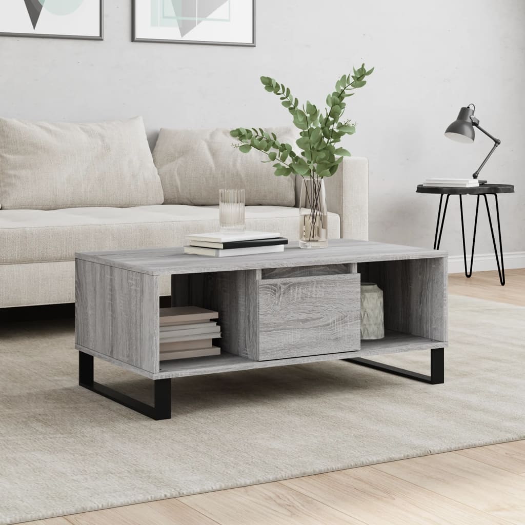 Tavolino Salotto Grigio Sonoma 90x50x36,5 cm Legno Multistrato | homemem39