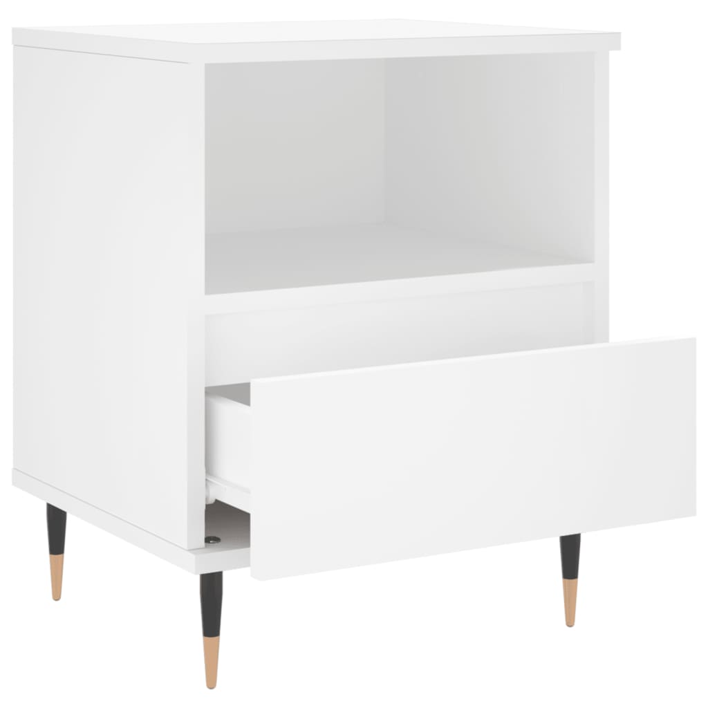 Comodino Bianco 40x35x50 cm in Legno Multistrato - homemem39