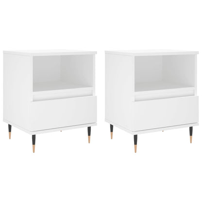 Comodini 2pz Bianchi 40x35x50 cm in Legno Multistrato - homemem39