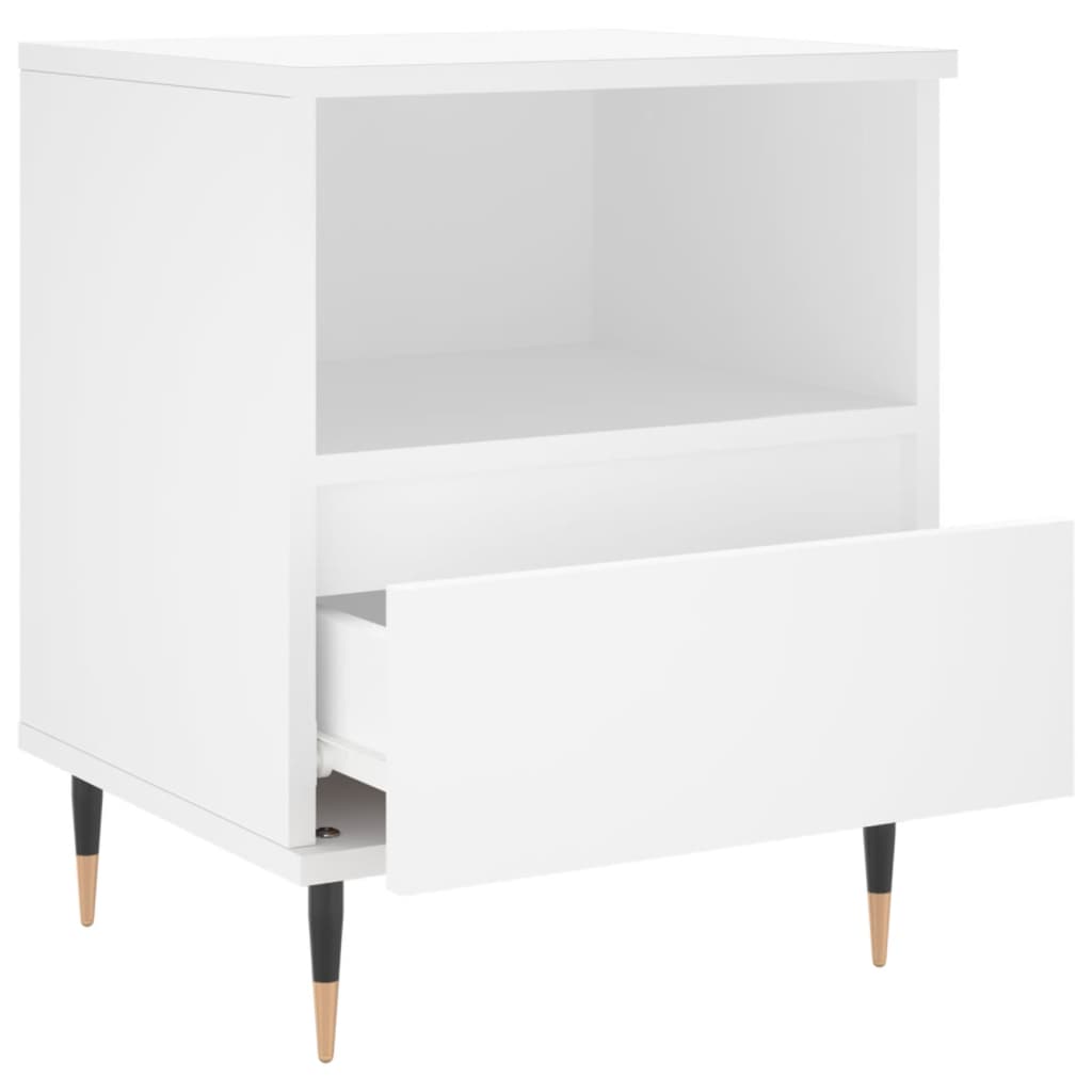 Comodini 2pz Bianchi 40x35x50 cm in Legno Multistrato - homemem39