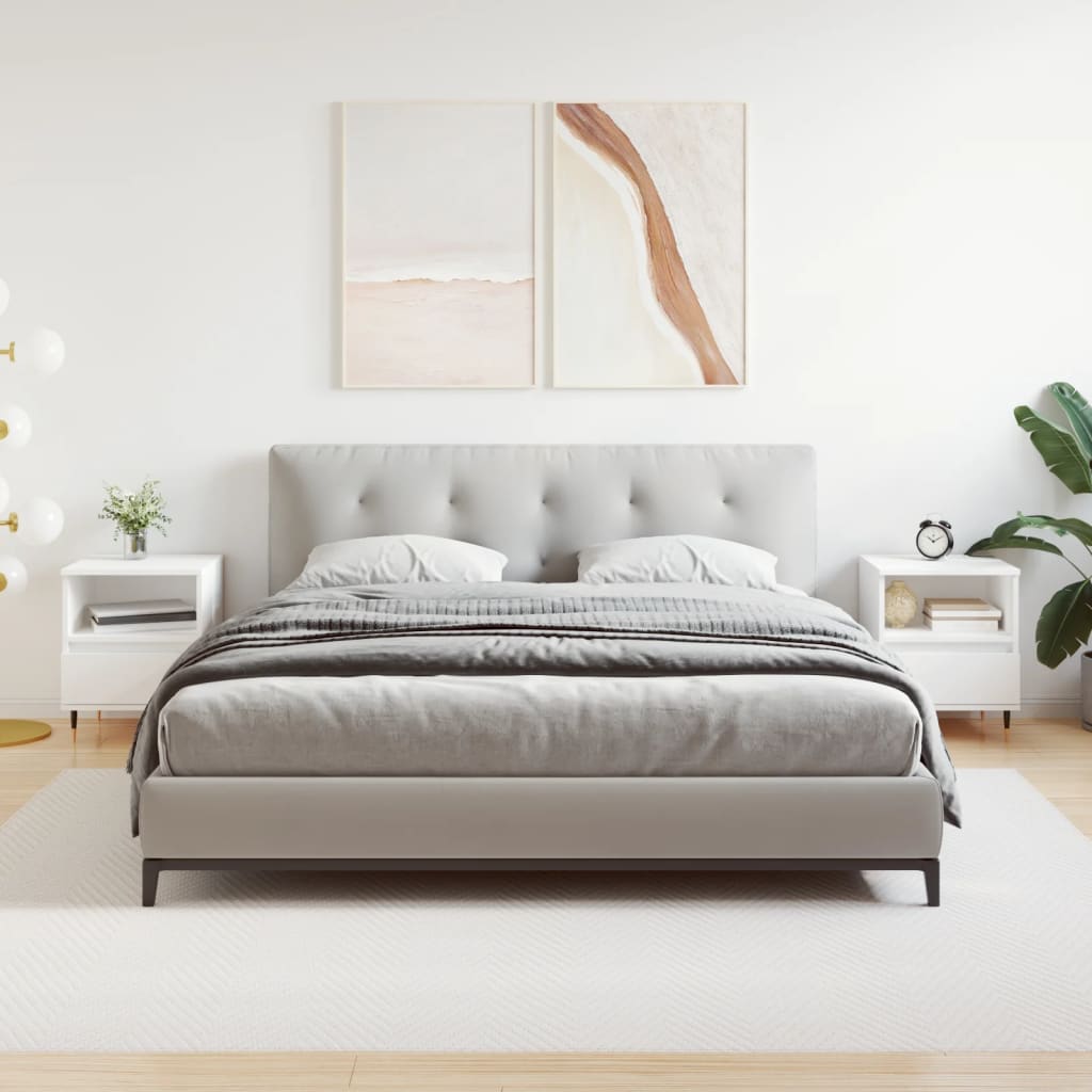 Comodini 2pz Bianchi 40x35x50 cm in Legno Multistrato - homemem39