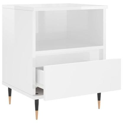 Comodini 2pz Bianco Lucido 40x35x50 cm in Legno Multistrato - homemem39