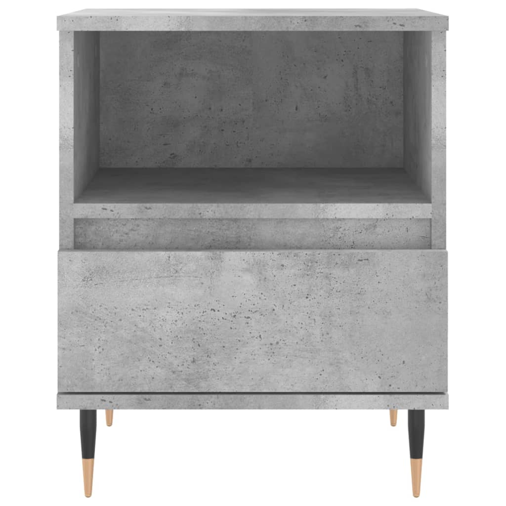 Comodino Grigio Cemento 40x35x50 cm in Legno Multistrato - homemem39