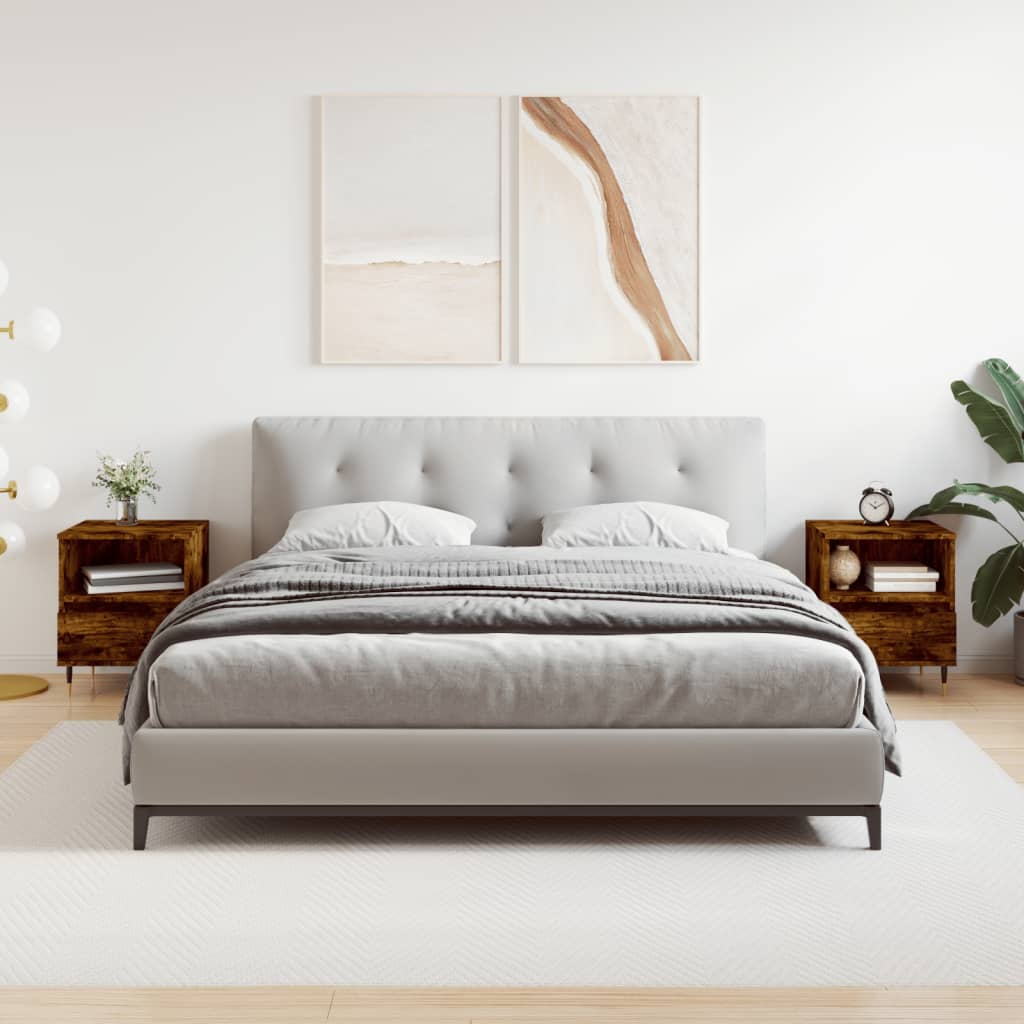 Comodini 2pz Rovere Fumo 40x35x50 cm in Legno Multistrato - homemem39