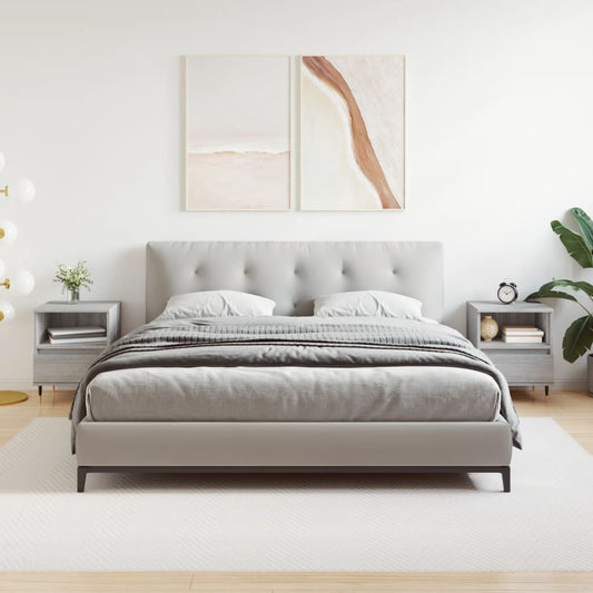 Comodini 2pz Grigio Sonoma 40x35x50 cm in Legno Multistrato - homemem39