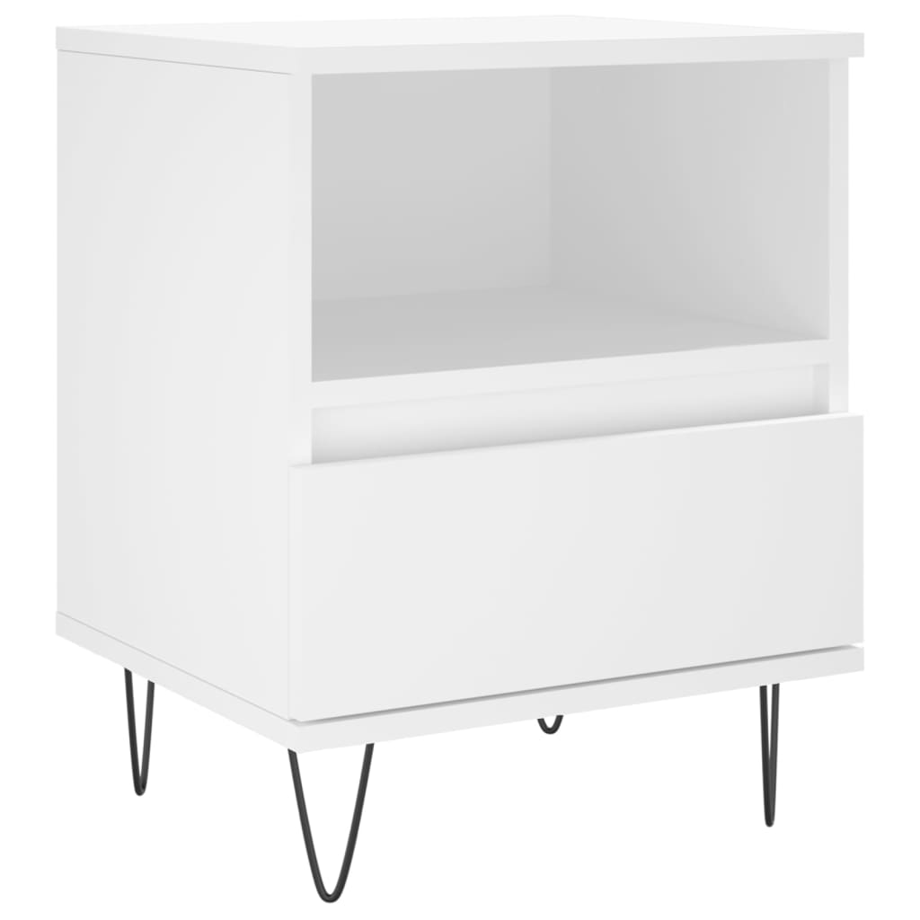 Comodino Bianco 40x35x50 cm in Legno Multistrato - homemem39