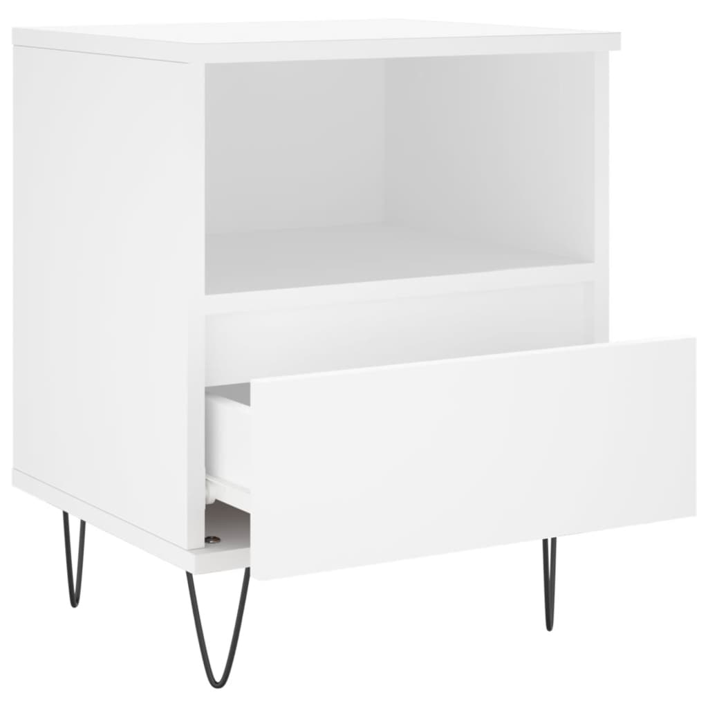 Comodino Bianco 40x35x50 cm in Legno Multistrato - homemem39