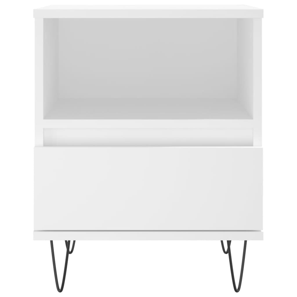 Comodino Bianco 40x35x50 cm in Legno Multistrato - homemem39