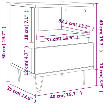 Comodino Rovere Sonoma 40x35x50 cm in Legno Multistrato | homemem39
