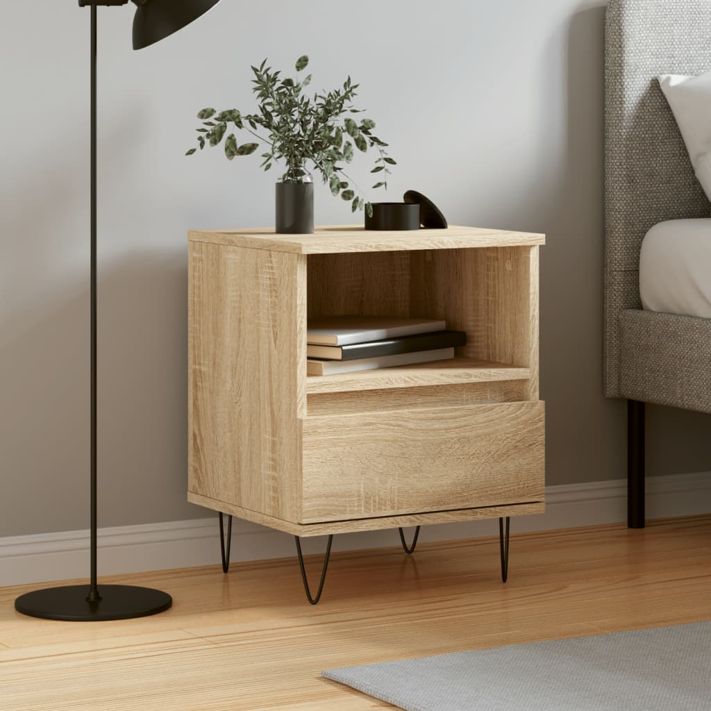 Comodino Rovere Sonoma 40x35x50 cm in Legno Multistrato | homemem39