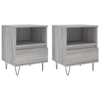 Comodini 2pz Grigio Sonoma 40x35x50 cm in Legno Multistrato - homemem39