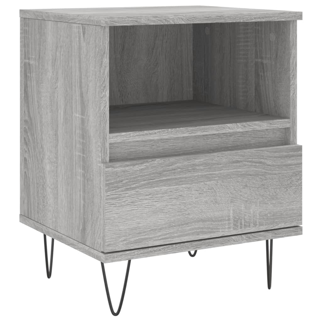 Comodini 2pz Grigio Sonoma 40x35x50 cm in Legno Multistrato - homemem39