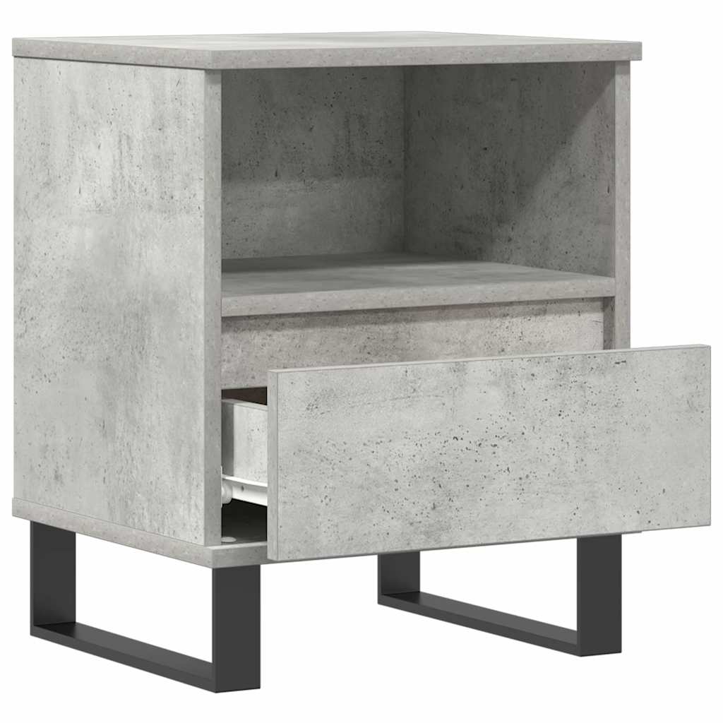 Comodino Grigio Cemento 40x35x50 cm in Legno Multistrato - homemem39