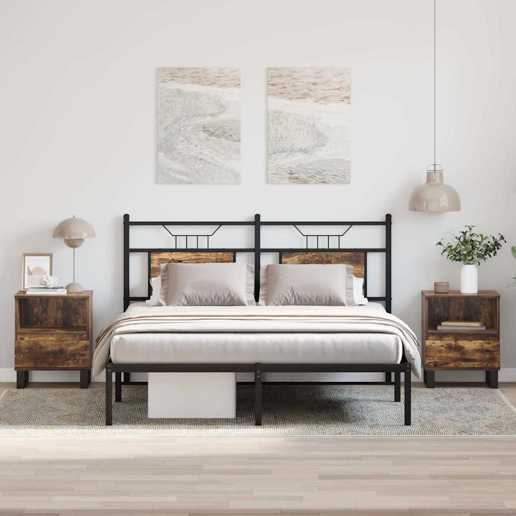 Comodini 2pz Rovere Fumo 40x35x50 cm in Legno Multistrato - homemem39