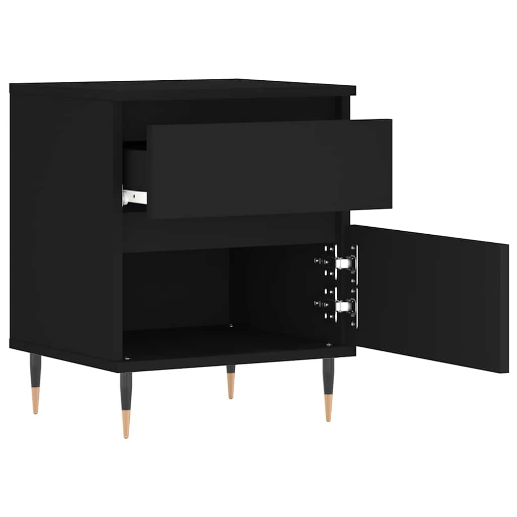 Comodino Nero 40x35x50 cm in Legno Multistrato | homemem39
