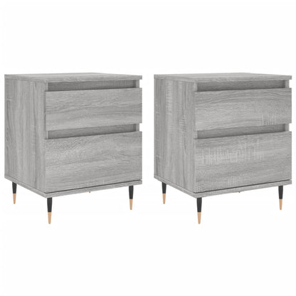 Comodini 2pz Grigio Sonoma 40x35x50 cm in Legno Multistrato - homemem39