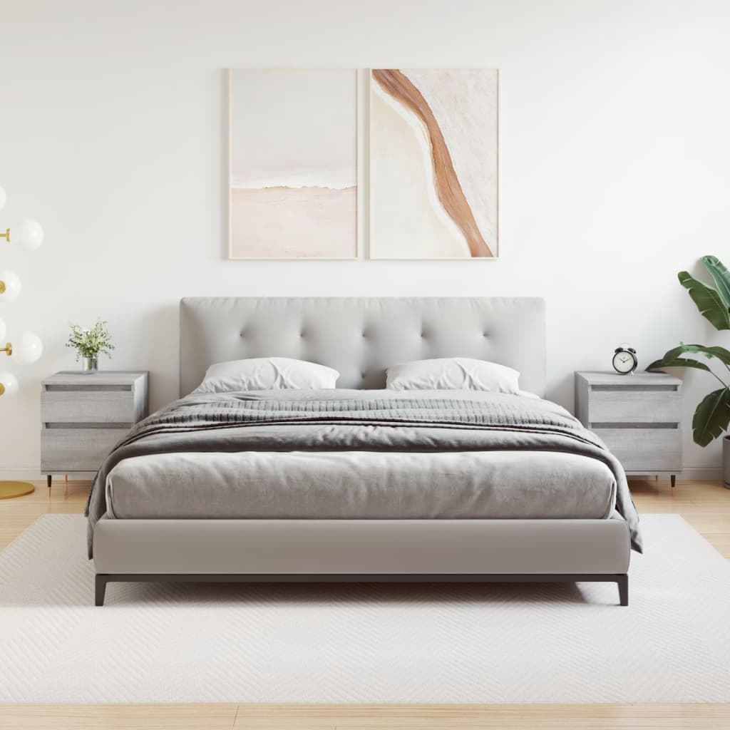 Comodini 2pz Grigio Sonoma 40x35x50 cm in Legno Multistrato - homemem39
