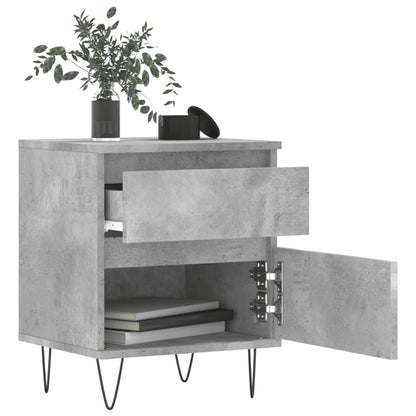 Comodino Grigio Cemento 40x35x50 cm in Legno Multistrato | homemem39