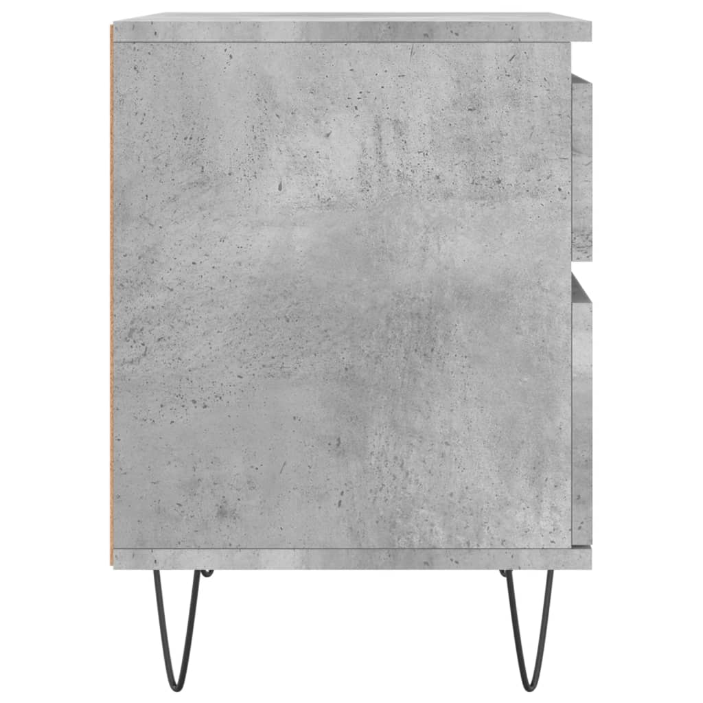 Comodino Grigio Cemento 40x35x50 cm in Legno Multistrato - homemem39