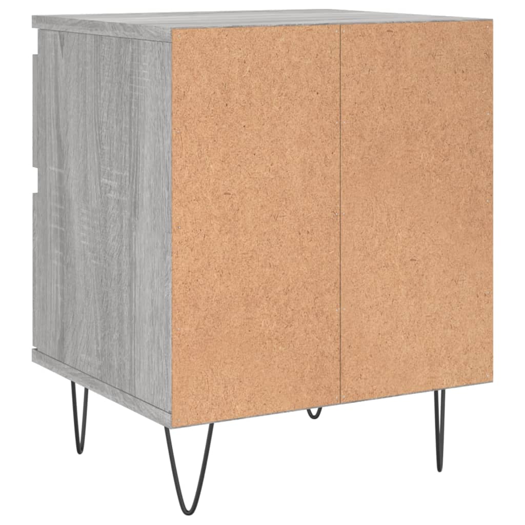 Comodini 2pz Grigio Sonoma 40x35x50 cm in Legno Multistrato - homemem39