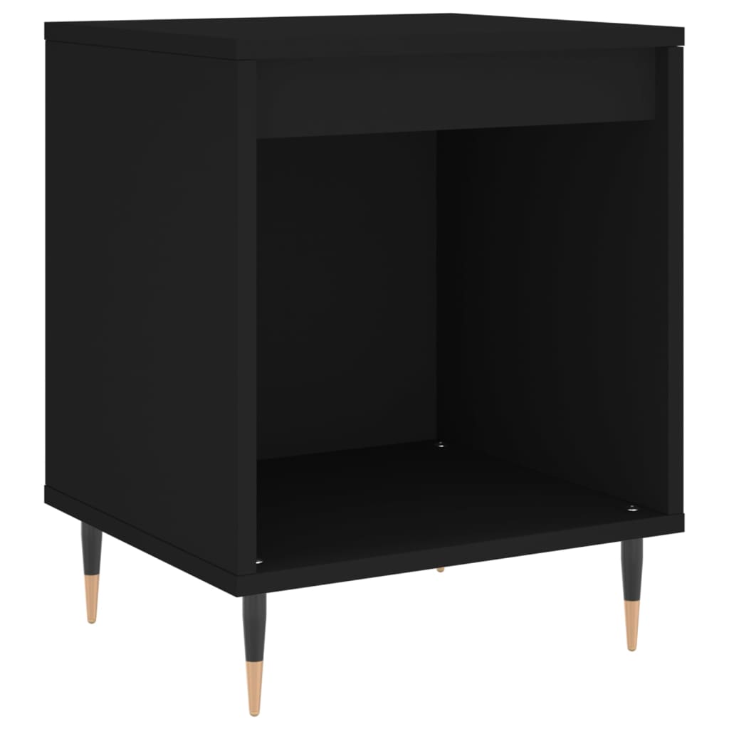 Comodino Nero 40x35x50 cm in Legno Multistrato - homemem39