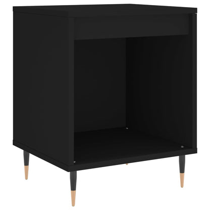 Comodini 2pz Neri 40x35x50 cm in legno multistrato