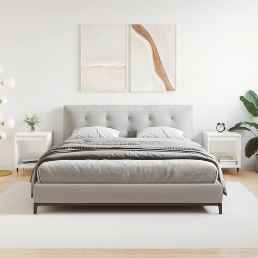 Comodini 2pz Bianco Lucido 40x35x50 cm in Legno Multistrato - homemem39