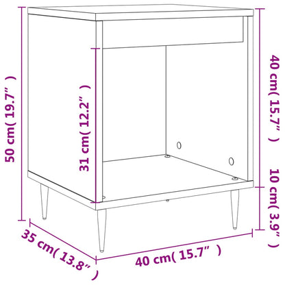 Comodini 2pz Rovere Fumo 40x35x50 cm in Legno Multistrato | homemem39