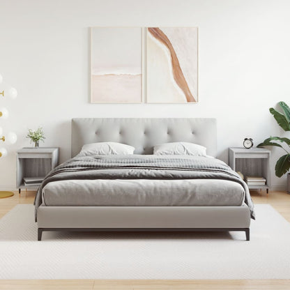 Comodini 2pz Grigio Sonoma 40x35x50 cm in Legno Multistrato | homemem39