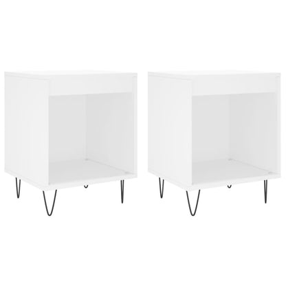 Comodini 2pz Bianchi 40x35x50 cm in Legno Multistrato - homemem39