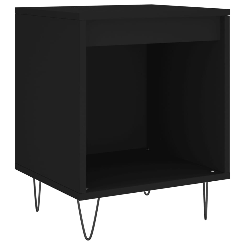 Comodino Nero 40x35x50 cm in Legno Multistrato - homemem39