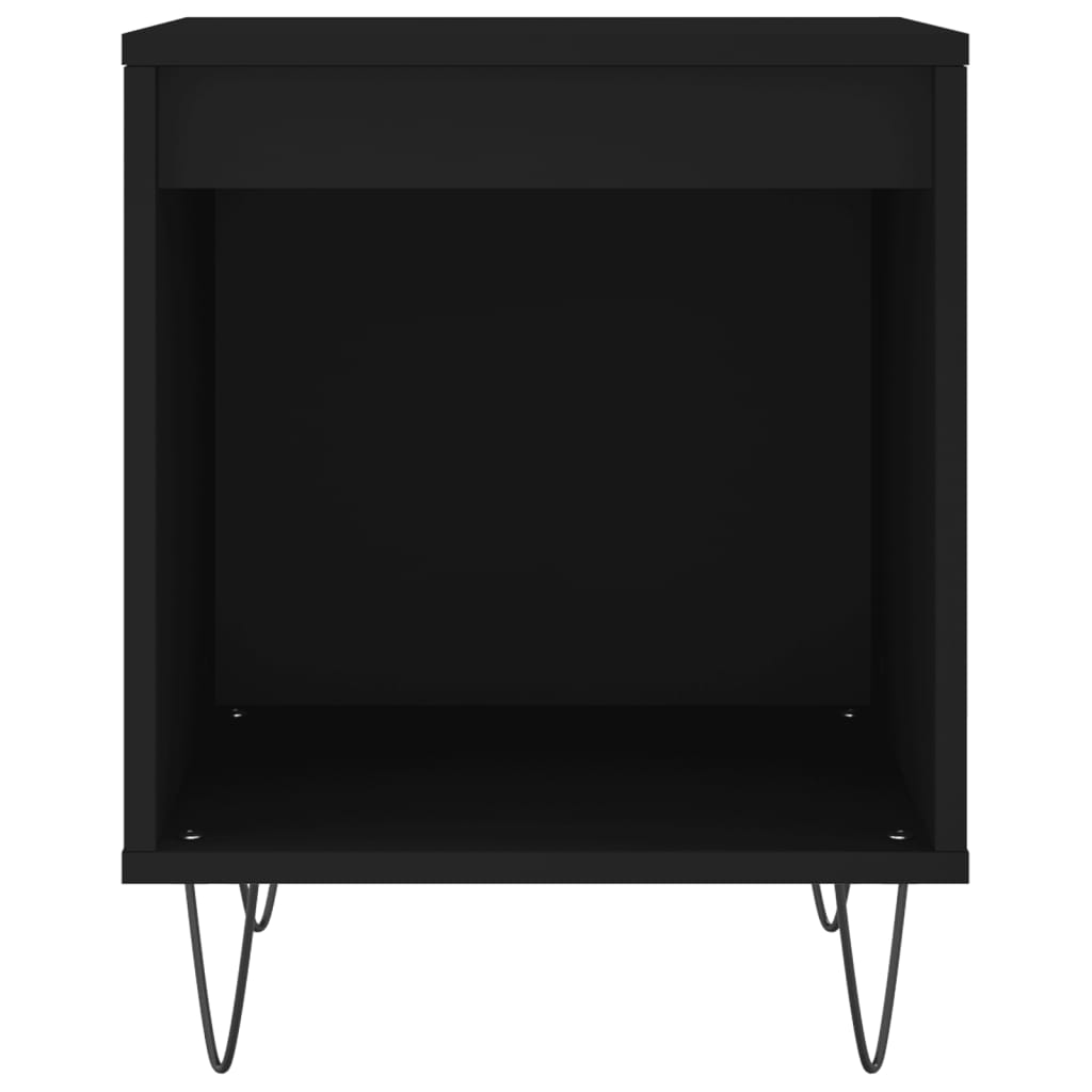 Comodini 2pz Neri 40x35x50 cm in Legno Multistrato - homemem39