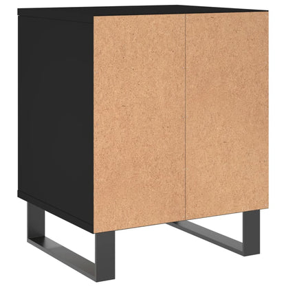 Comodini 2pz Neri 40x35x50 cm in Legno Multistrato