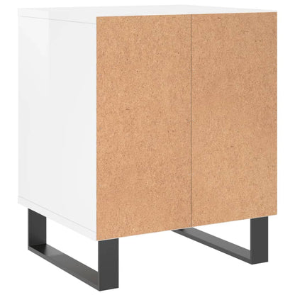 Comodini 2pz Bianco Lucido 40x35x50 cm in Legno Multistrato - homemem39