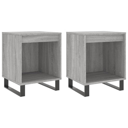 Comodini 2pz Grigio Sonoma 40x35x50 cm in Legno Multistrato - homemem39