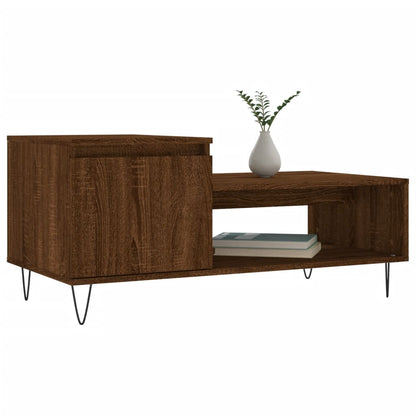 Tavolino da Salotto Rovere Marrone100x50x45cm Legno Multistrato | homemem39