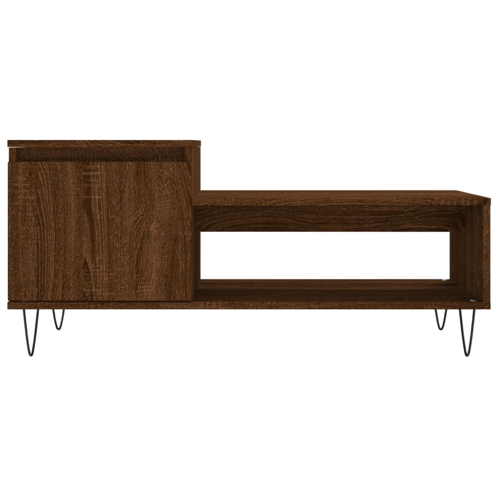 Tavolino da Salotto Rovere Marrone100x50x45cm Legno Multistrato | homemem39