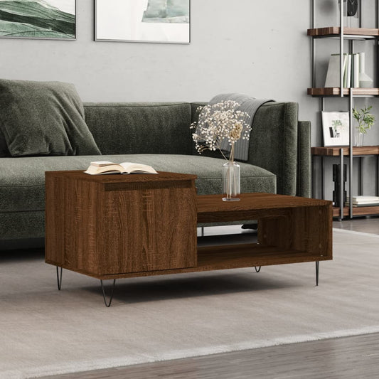 Tavolino da Salotto Rovere Marrone100x50x45cm Legno Multistrato | homemem39