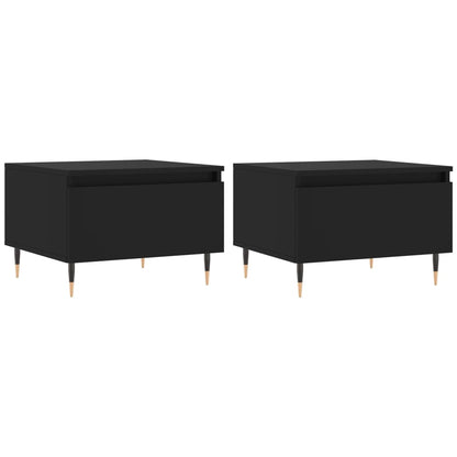 Tavolini da Salotto 2pz Neri 50x46x35 cm in Legno Multistrato | homemem39