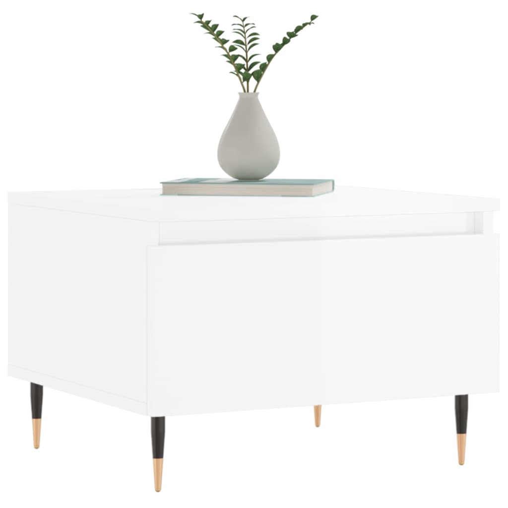Tavolini Salotto 2pz Bianco Lucido 50x46x35cm Legno Multistrato | homemem39