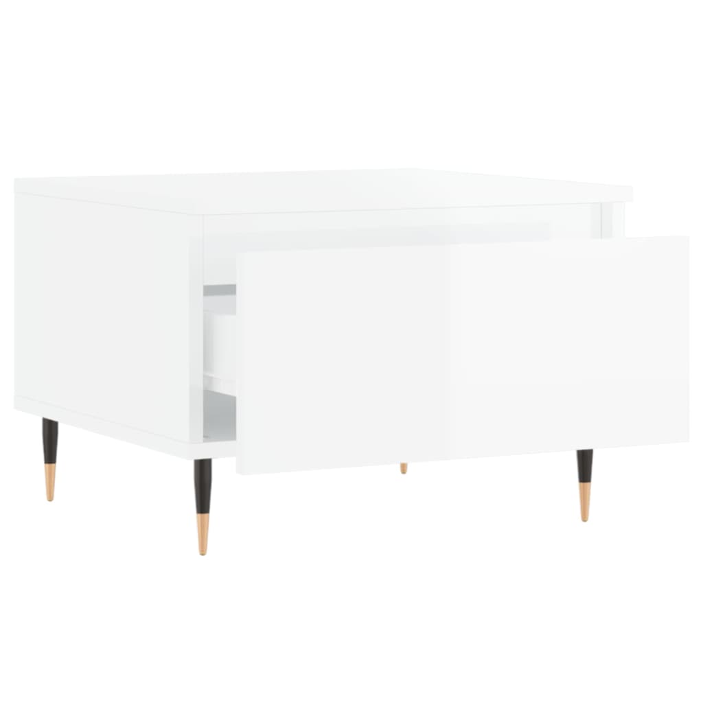 Tavolini Salotto 2pz Bianco Lucido 50x46x35cm Legno Multistrato | homemem39