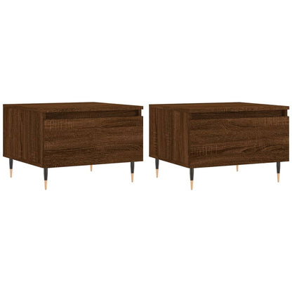 Tavolini Salotto 2pz Rovere Marrone 50x46x35 Legno Multistrato | homemem39