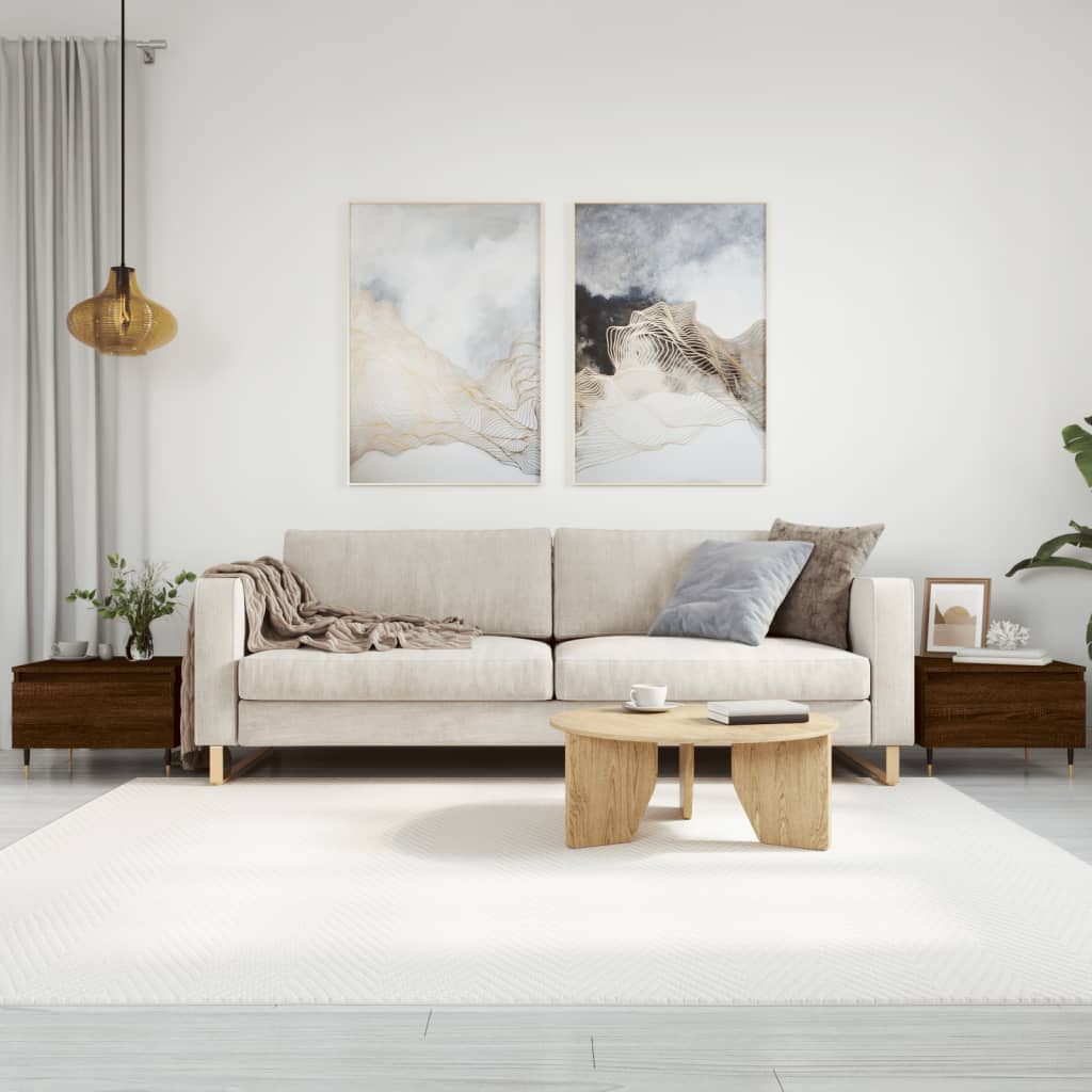 Tavolini Salotto 2pz Rovere Marrone 50x46x35 Legno Multistrato | homemem39
