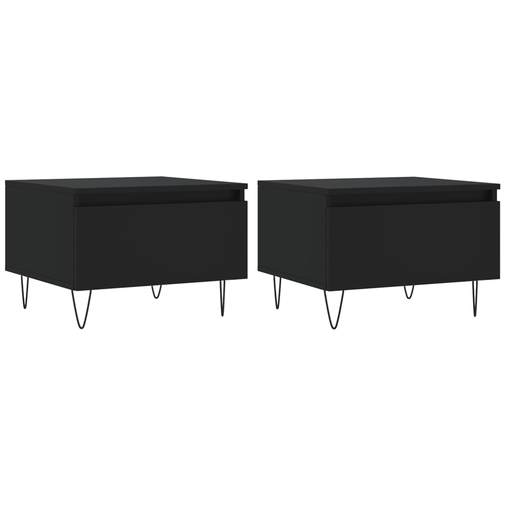 Tavolini da Salotto 2pz Neri 50x46x35 cm in Legno Multistrato | homemem39